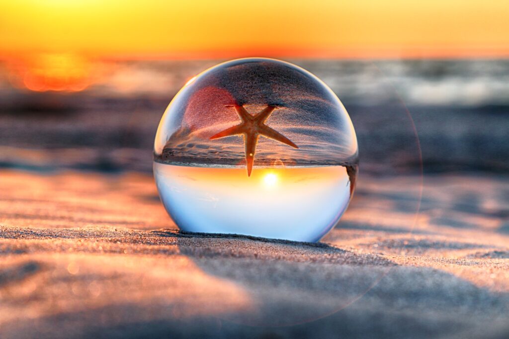 Sunset over a quiet beach
