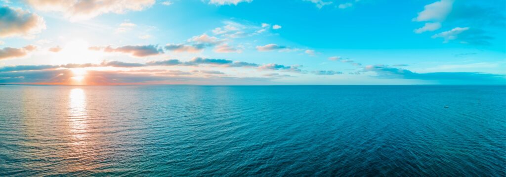 Sunset over the sea