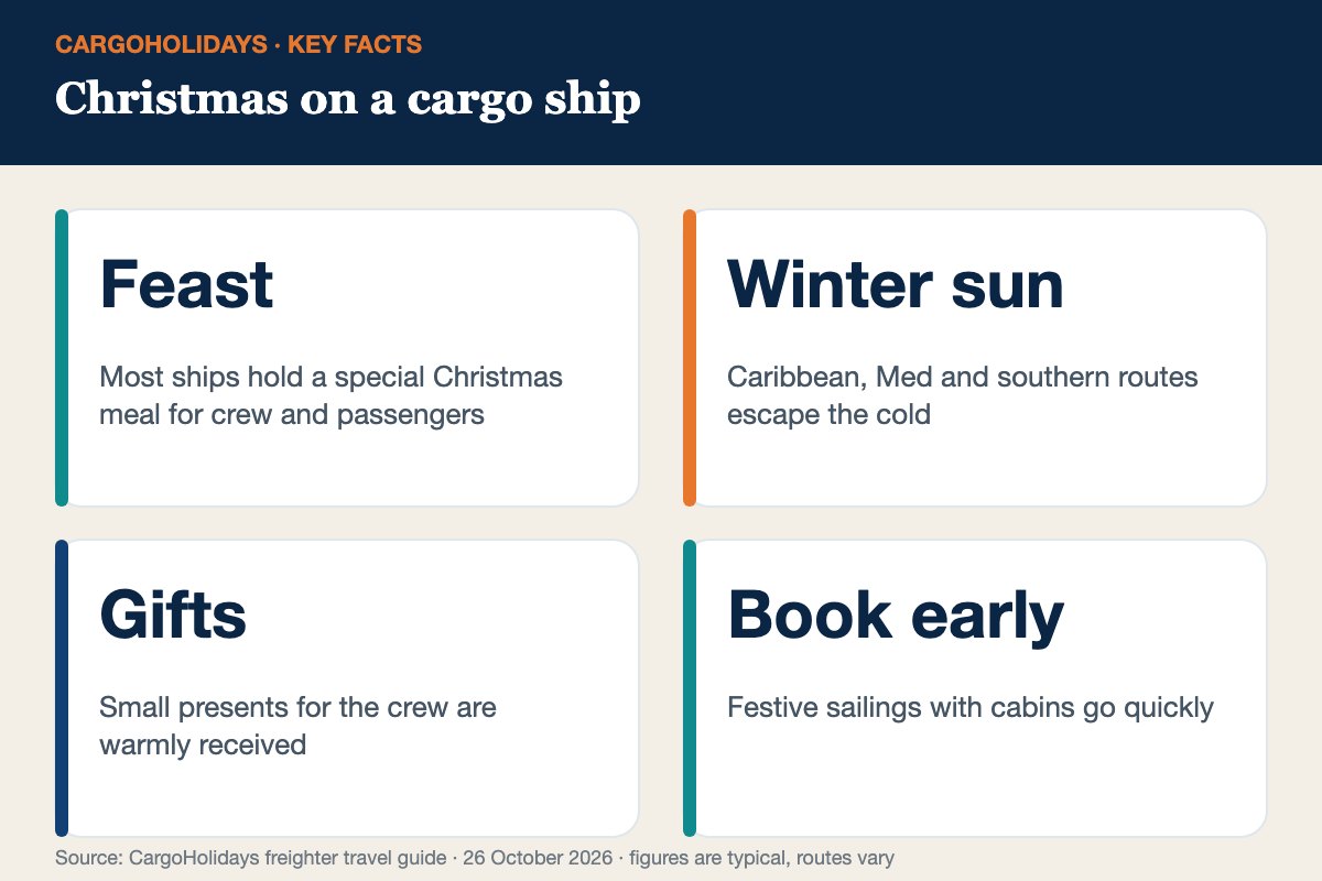 Christmas on a cargo ship infographic