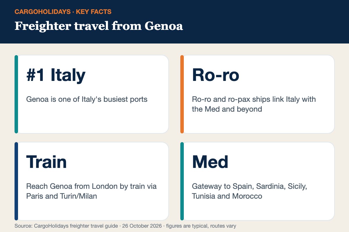 Freighter travel from Genoa infographic &ndash; port facts