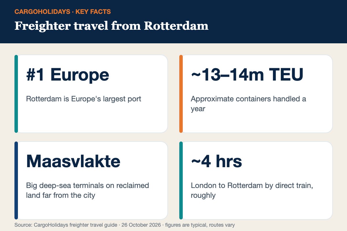 Freighter travel from Rotterdam infographic &ndash; port facts