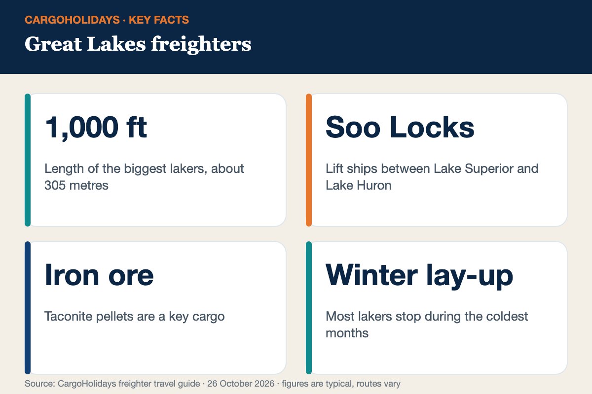 Great Lakes freighters infographic