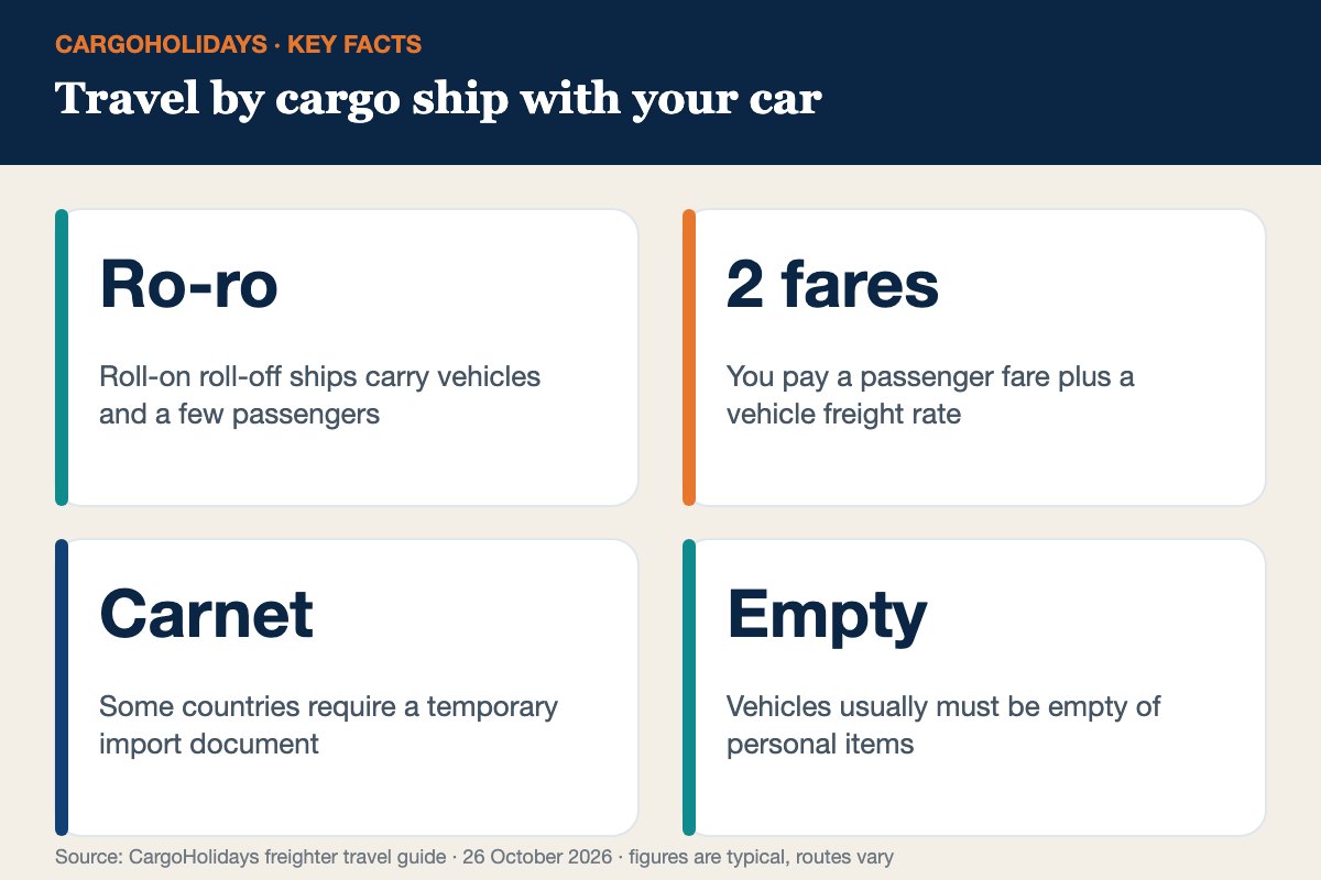 Travel by cargo ship with your car infographic &ndash; ro-ro facts